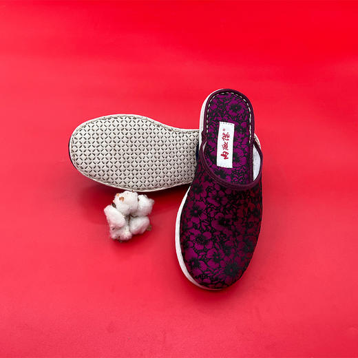 内联升女鞋手工室内拖鞋千层底织锦舒适拖鞋2006C 商品图2