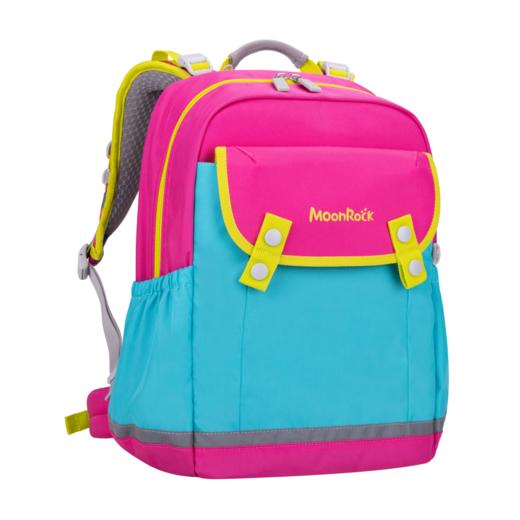 【护童】B座8F | 梦乐（MoonRock）小学生书包男女儿童护脊减负安全透气1-3年级双肩书包 SS100 粉红色 商品图0