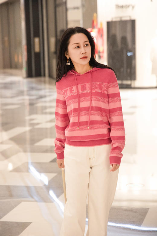 奇威双色泡泡花针法渐变条纹针织0AF0504714 商品图1