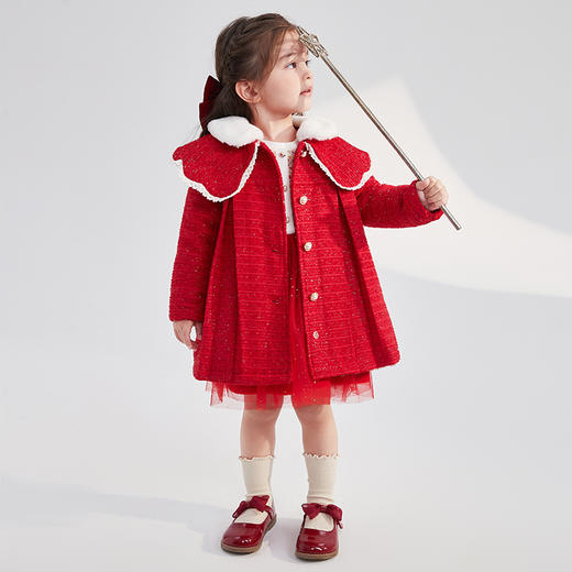 笛莎女童羽绒服2023冬季新款时尚香风外套 商品图2