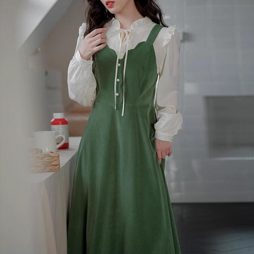 裁缝学苑AQ234复古连衣裙纸样女装新款灯芯绒衬衫背带裙套装打板 商品图3