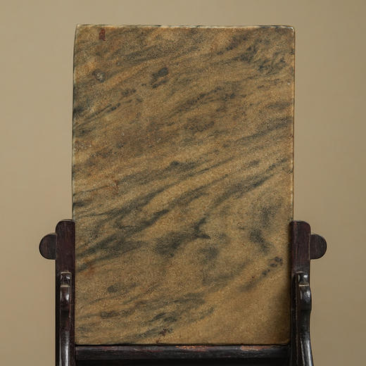 清 红木座云石砚屏 商品图2