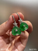 玻璃种艳绿心形耳坠【4011702】具体价格微信咨询 商品缩略图1