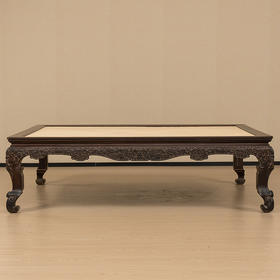 清乾隆 紫檀束腰三弯腿葡萄纹榻