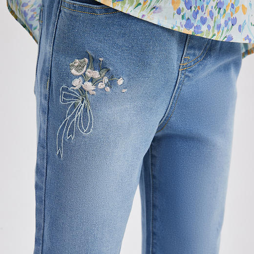 笛莎Deesha 女童裤子2024新款女童牛仔裤 商品图3