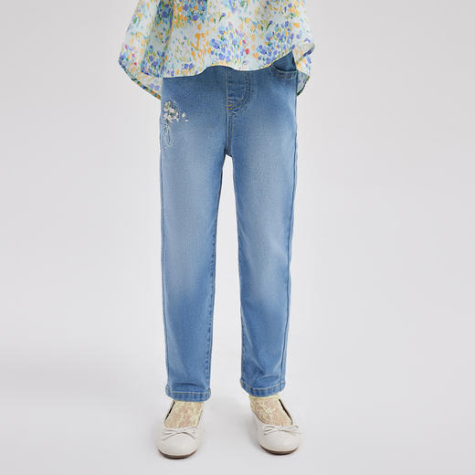 笛莎Deesha 女童裤子2024新款女童牛仔裤 商品图1