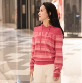 奇威双色泡泡花针法渐变条纹针织0AF0504714