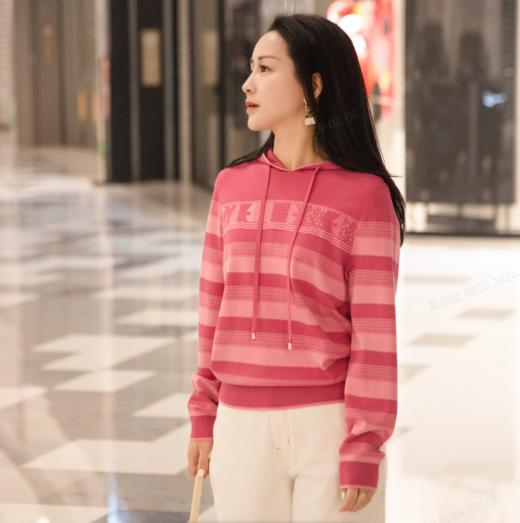 奇威双色泡泡花针法渐变条纹针织0AF0504714 商品图0