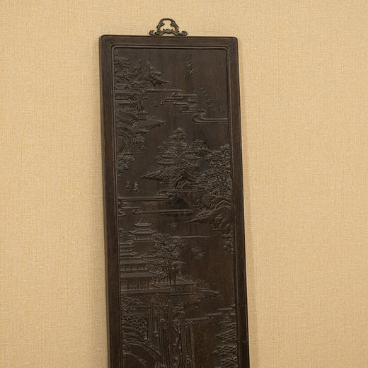 二十世纪 紫檀山水楼台挂屏 商品图1