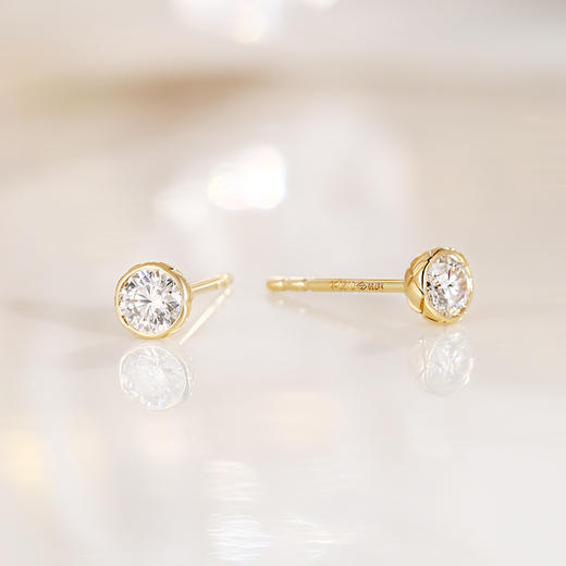 K金莫桑简约星光耳钉 商品图2