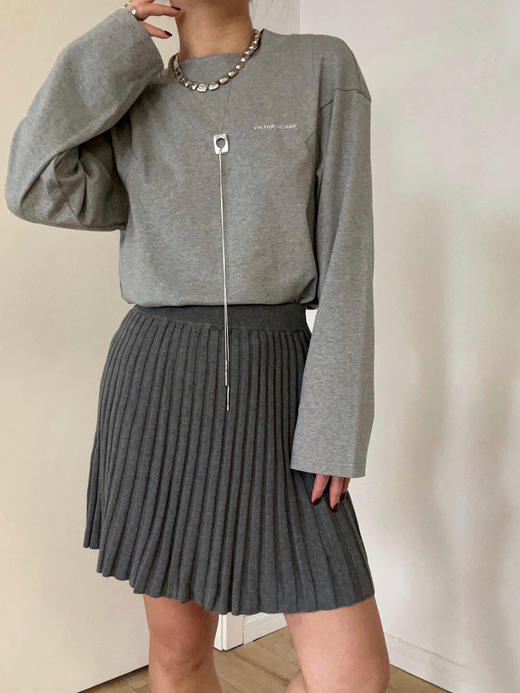 Viktoria Chan | SS23050 Shelby short knit skirt [ 针织半裙 灰 / 卡其 ] 商品图11