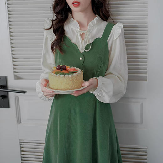 裁缝学苑AQ234复古连衣裙纸样女装新款灯芯绒衬衫背带裙套装打板 商品图4