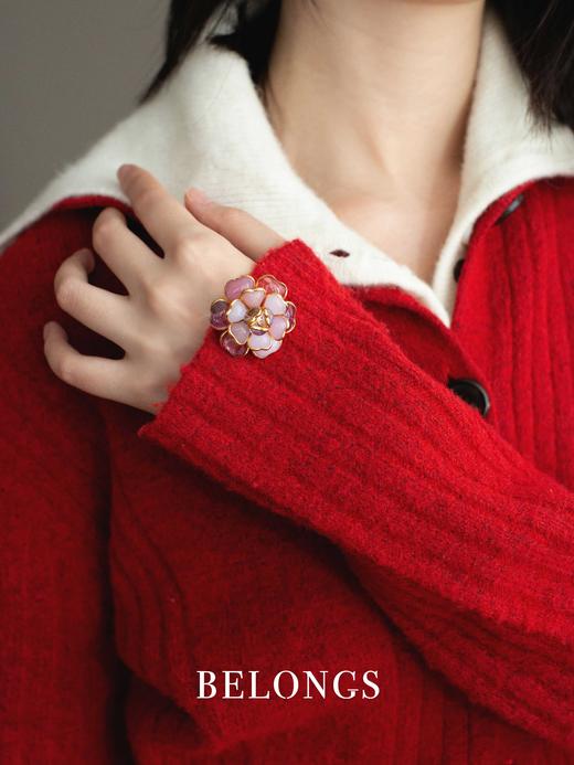 订购5个月到｜Gripoix Paris-Flower-粉色山茶花 琉璃 耳环［法国设计师］ 商品图1