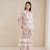 【琼花玉叶】真丝睡衣女100%桑蚕丝家居服长袖长裤印花衣裤套金三塔  YSFEA210 商品缩略图3