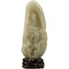 和田玉籽料雕太湖石蕉叶观音山子摆件 商品缩略图5