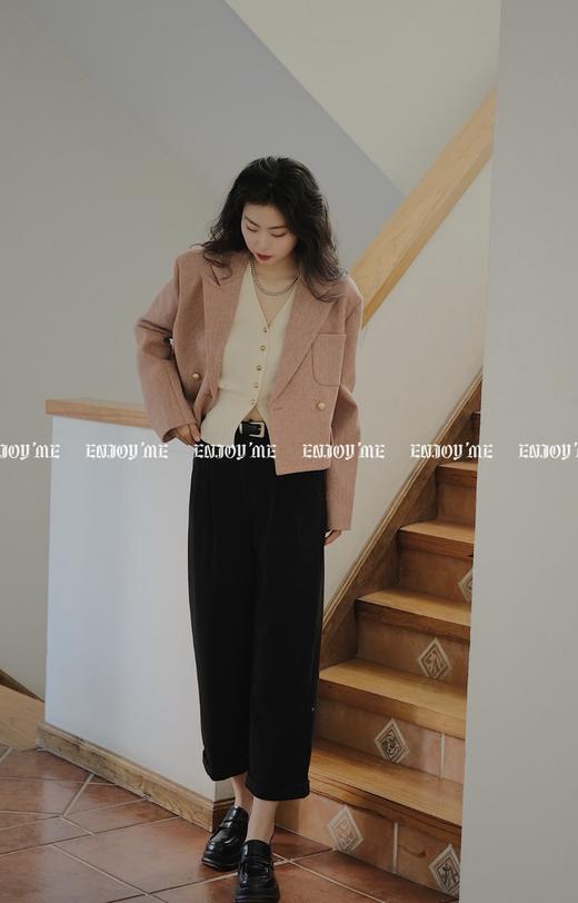 【门店同款】ENJOY冬季金属扣呢子短款外套 154859491 商品图0