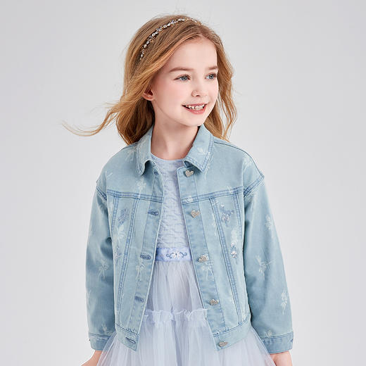 笛莎Deesha 2024春季新款外套甜美风牛仔外套 商品图0