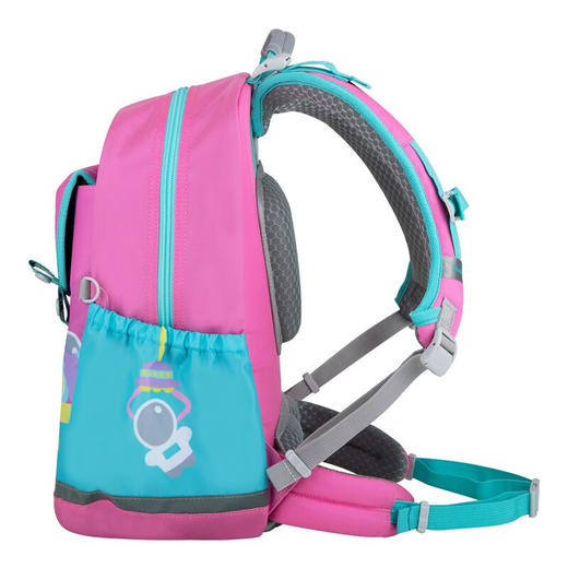 【护童】B座8F | 梦乐（MoonRock）书包轻便减负安全反光一二三年级小学生男女儿童背包 SS100P 粉红色（夹娃娃） 商品图6