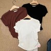 【门店同款】ENJOY春季侧边收褶圆领T 155844355 商品缩略图0
