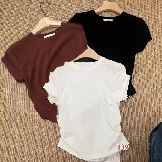 【门店同款】ENJOY春季侧边收褶圆领T 155844355 商品图0