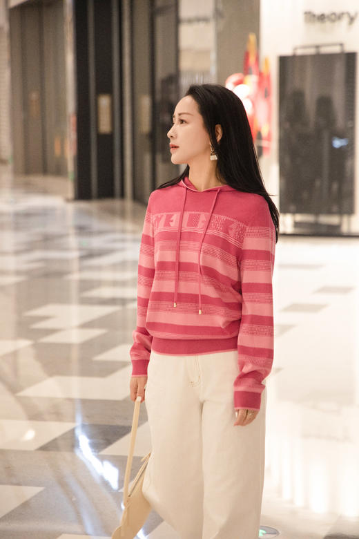 奇威双色泡泡花针法渐变条纹针织0AF0504714 商品图14