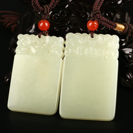 平安无事和田玉对牌 商品图2