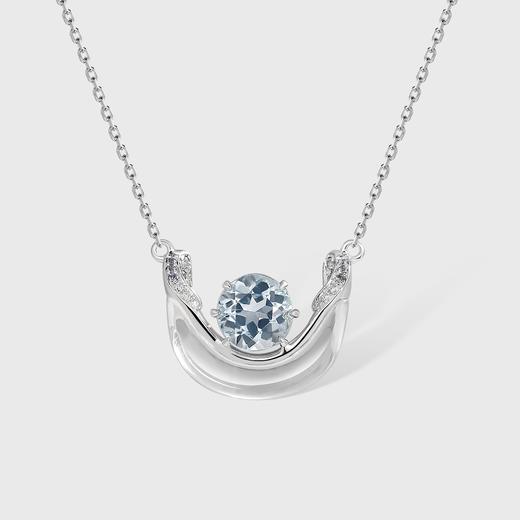 Glacier Aquamarine冰川海蓝宝系列 | 月牙海蓝宝项链 商品图0