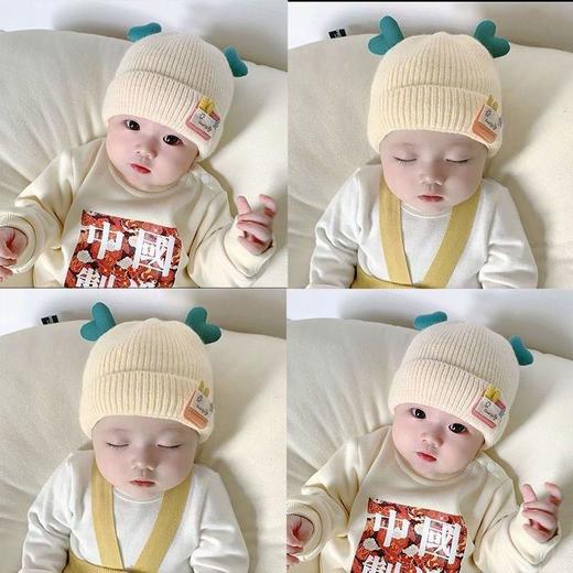 婴儿帽子冬季可爱新生婴幼儿宝宝毛线帽秋冬保暖男女童针织帽 商品图1