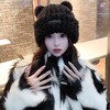 冬季新款可爱小熊毛绒帽女保暖加厚护耳帽大头围针织毛线帽子 商品缩略图3