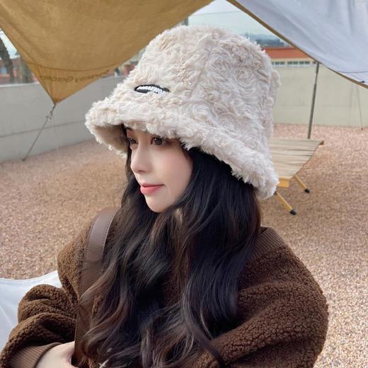 2023新款百搭毛绒渔夫帽女秋冬季可爱保暖盆帽显脸小水桶帽 商品图1