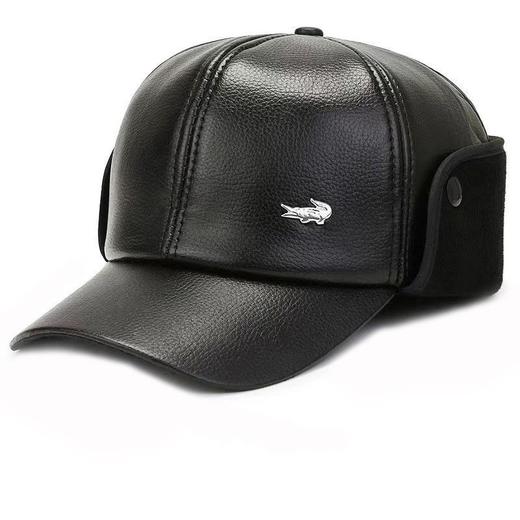 新款冬季中老年皮帽子男加绒鸭舌帽老人冬天保暖帽爸爸护耳帽 商品图4