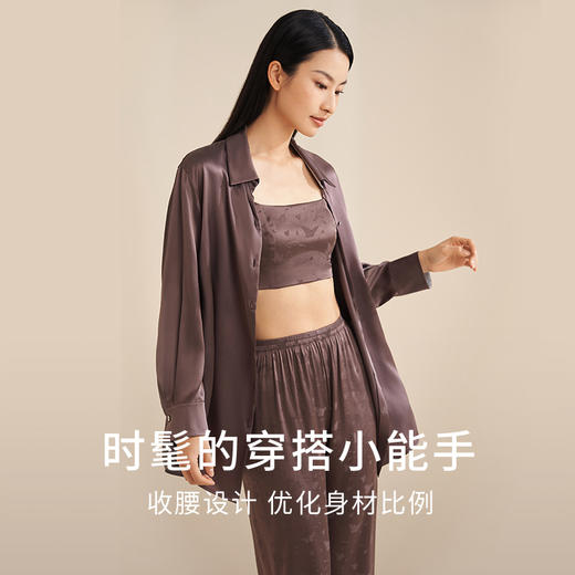 金三塔真丝抹胸100%桑蚕丝舒适透气蝴蝶提花bra-in带杯垫性感抹胸  NSFEA401 商品图3