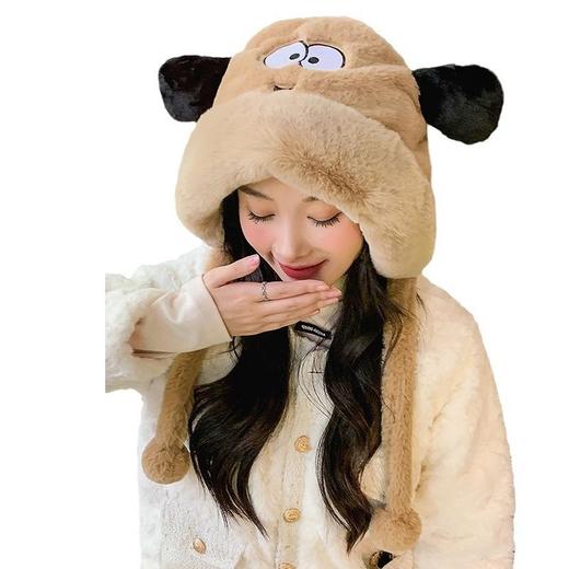 毛绒帽子女冬天可爱卡通小狗加厚骑车百搭学生护耳保暖雷锋帽 商品图4