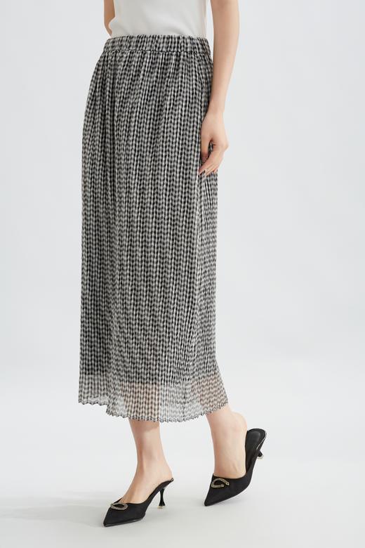 【商场同款】阿菁娜2024春夏新款宽松压褶精致A字半裙A29X113018 商品图2