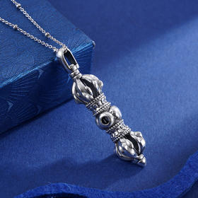 子佩集S990银【慈明】吊坠【CD0277】(不含链)仿古金刚杵2402