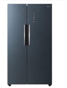 美的（202632）603对开门双开门微晶一周鲜风冷无霜一级能效大容量家用冰箱 BCD-603WKGPZM深空蓝-星墨