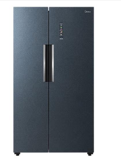 美的（202632）603对开门双开门微晶一周鲜风冷无霜一级能效大容量家用冰箱 BCD-603WKGPZM深空蓝-星墨 商品图0