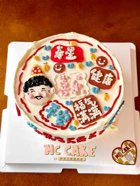 爷爷/外公生日手绘蛋糕、祝福语蛋糕
