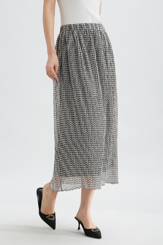 【商场同款】阿菁娜2024春夏新款宽松压褶精致A字半裙A29X113018 商品图3