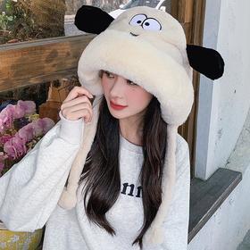 毛绒帽子女冬天可爱卡通小狗加厚骑车百搭学生护耳保暖雷锋帽