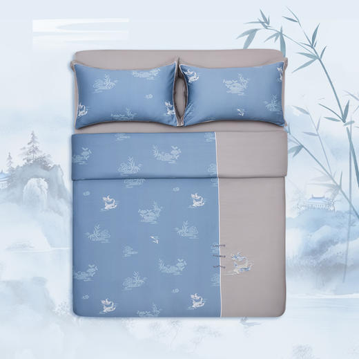 多喜爱山海经 60S贡缎长绒棉四件套 雅韵集/麒麟华图/兰草夫诸/荷鳐涟漪/云深之处/向云端hlcs 商品图1