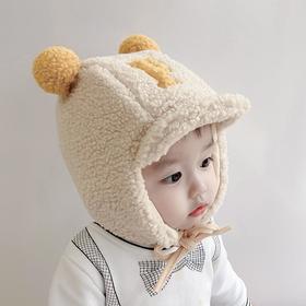 儿童帽子秋冬羊羔绒护耳帽男童女童可爱兔耳朵女孩保暖宝宝毛绒帽