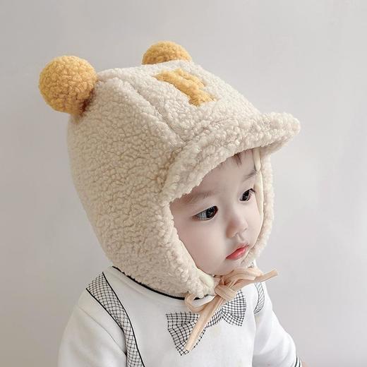 儿童帽子秋冬羊羔绒护耳帽男童女童可爱兔耳朵女孩保暖宝宝毛绒帽 商品图0
