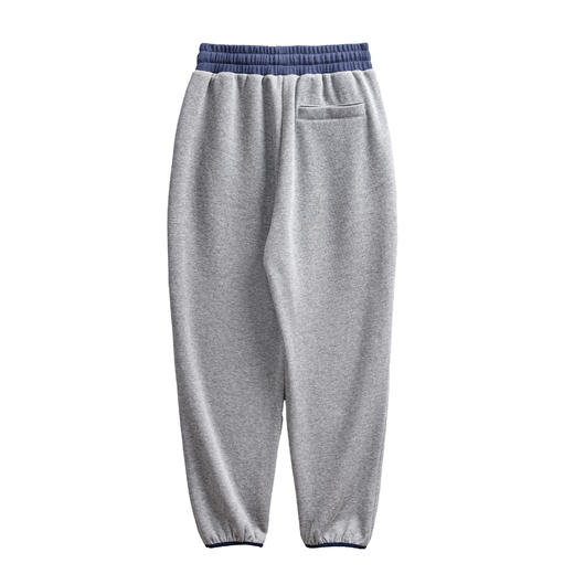 马登女装美式束脚灰色卫裤撞色显瘦宽松腰绳运动裤直筒长裤春季 商品图5