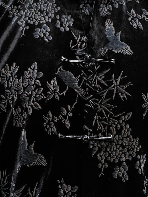 盛唐牡丹 |黑色丝绒小鸟挽袖外套 商品图4