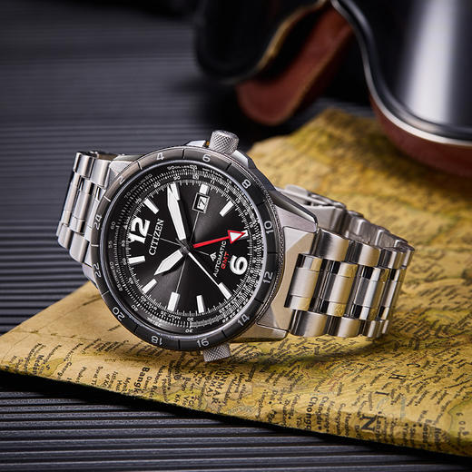 西铁城/CITIZEN PROMASTER系列GMT飞行风自动机械耐磁男士腕表NB6046-59E 商品图3