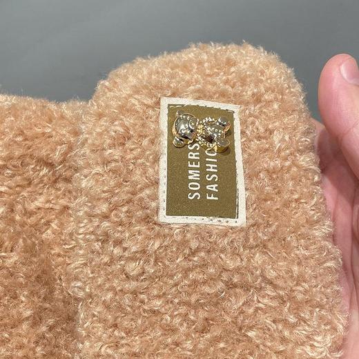 冬季可爱卡通毛绒帽小熊耳朵套头帽女日系保暖加厚护耳针织帽 商品图3