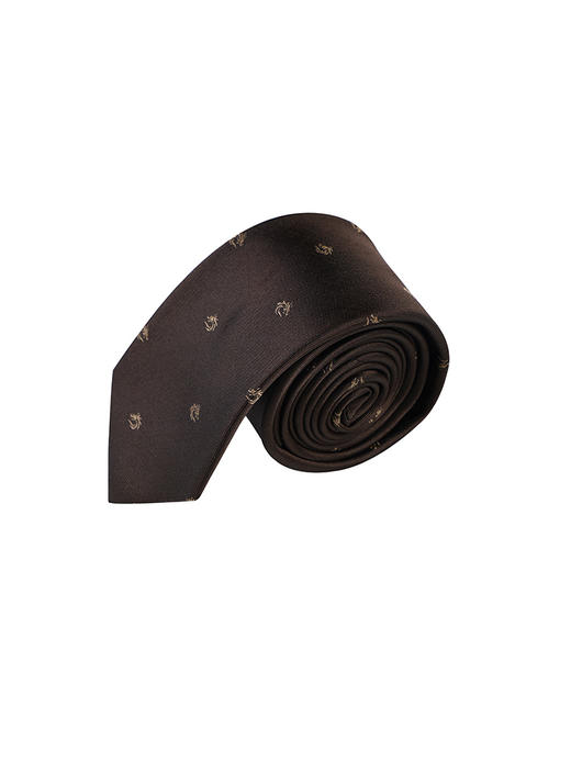callisto咖色真丝梭织领带 STCTE021C 商品图0