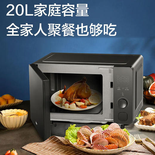 海尔（Haier）微波炉HW-Z20E1S家用智能平板式加热小型多功能20L大容量一体式 黑色 商品图2