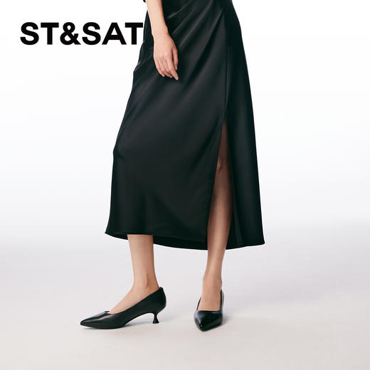 星期六优雅尖头通勤中跟鞋SSC1111085 商品图3